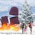 thumbnail image 4 of Winter Hats for Women Mens Hats Women's Autumn And Winter Wool Thickened Scarf Hat And Gloves Knitted Three Piece Set, 4 of 4