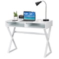 thumbnail image 1 of Patiojoy Bureau d'Écriture Coiffeuse Table Moderne Bureau d'Ordinateur avec 2 Compartiments de Rangement, 1 of 8