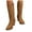 Brown, variant on Dakaela Cowboy Boots for Women Cowgirl Western Knee High Boot Suede Chunky Heel Winter Pull on Long Boot Black 6