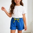 thumbnail image 5 of Nilvkv Girls Shorts, Shorts for Girls, Youth Solid Color Lightweight Stretchy Soft Lounge Shorts Casual Summer Daily Wear Blue 7-8 Years, 5 of 7