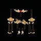 thumbnail image 2 of Conjunto de joyas Salvador horquillas de flores pendientes adornos dorados para el cabello Traje de joyería de tocado de boda, 2 of 10