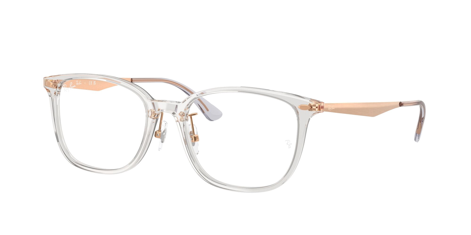 Ray-Ban Unisex Size 54 Pillow RB5403D Optics Prescription Eyeglasses with Case, Transparent Gray/Demo Lens