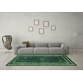 thumbnail image 3 of Ahgly Company Machine Washable Indoor Square Abstract Turquoise Blue Modern Area Rugs, 5' Square, 3 of 4