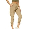 thumbnail image 6 of Tbopshirt Womens Quick Dry Pants Fashion Womens Casual Color Casual Elastic High Waist Wide Cropped Leg Loose Outdoor Fitness Running Climbing Trousers Pocket Pants, 6 of 6