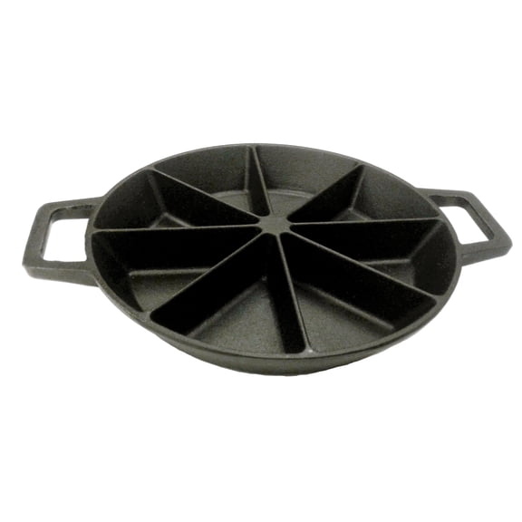 Bayou Classic 7478 10-in Cast Iron Wedge Cornbread Skillet Features Side Loop Handles For Easy Transport Bakes 8 Wedges of Cornbread