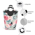 thumbnail image 2 of DouZhe 50L Rectangular Laundry Basket, Vintage Pink Roses Butterflie Prints Waterproof Foldable Laundry Hamper with Aluminum Handles, 2 of 6