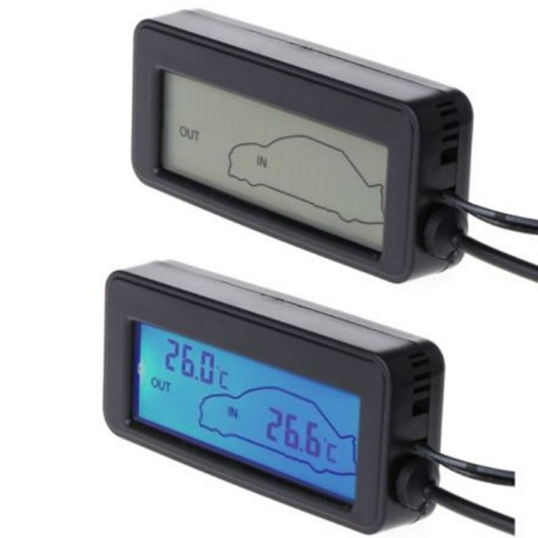 12V Digital LCD Car Thermometer Inside/Outside Temperature Gauge Meter