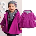 thumbnail image 4 of ITFABS Manteau en Coton Uni pour Bébés Filles, Coupe-Vent à Col Rond avec Capuche, 4 of 6