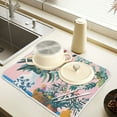 thumbnail image 2 of Yayeee Dish Drying Mat for Kitchen Counter 16" x 18" Microfiber Super Absorbent Coffee Decorative Pad, Vibrant Flowers, 2 of 9
