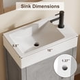 thumbnail image 3 of Funcionalidad moderna para baños pequeños – Mueble de baño 16" con lavabo de resina – Armario independiente con puertas de cierre suave – Almacenamiento moderno de madera, 3 of 8