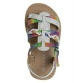 thumbnail image 6 of Laura Ashley Girls Hook and Loop Strappy Gladiator Sandals. (Toddler/Little Kids). - White/Multi, 5, 6 of 7