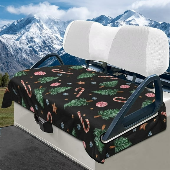 Yuyamidu Candy Canes Golf Cart Seat Covers Xmas Tree Club Car Seats Cushion Covers Flannel Golf Cart Seat Towel Blanket Accessories, Christmas Decor