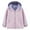Purple, variant on Jacket for Girls Contrast Fleece Lining Hooded Mid Length Windproof Jacket Outdoor Travel Rain Coats with Pockets