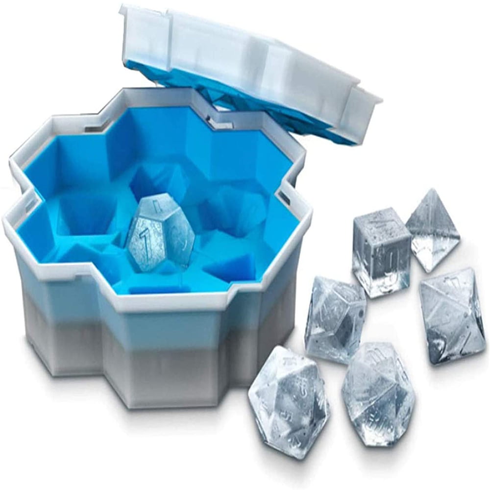 Ice Dice Dice Sieve Ice Mold Ice Bucket Game Tray Frozen Silicone Trays Square Ice Cube Moulds,Clear Ice Making System Compact Tray Makes 