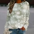 thumbnail image 2 of Women's Oversized Christmas Snowflake Sweatshirt - Funny Graphic Crewneck Long Sleeve Pullover, Soft Cotton-Polyester Holiday Top, 2 of 5