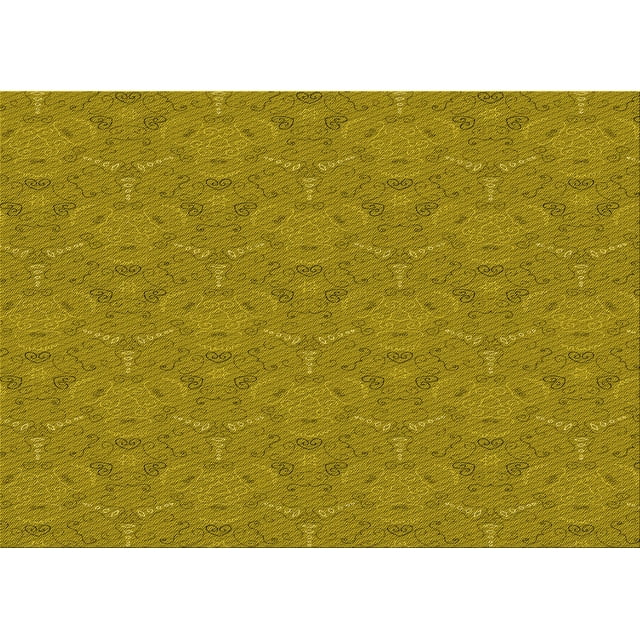 Ahgly Company Tapis d'Intérieur Lavables en Machine, Rectangle, Zone Jaune Transitionnel, 4' x 6'