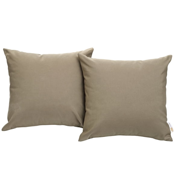 Juego de 2 almohadas Modway Convene para patio exterior, 44 x 44 cm, color moca