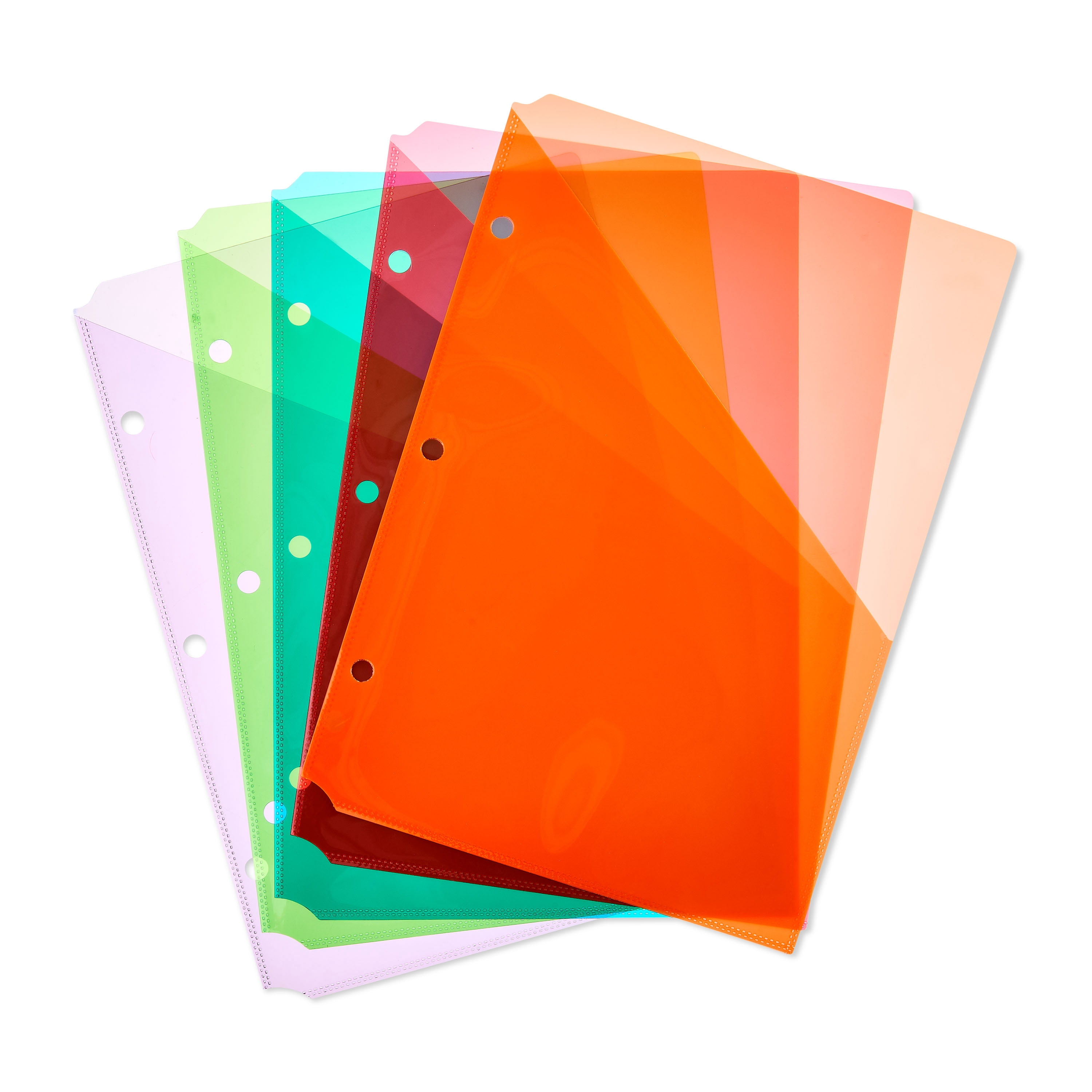 Pen+Gear Mini Binder Pocket, 5 pack, Multicolor