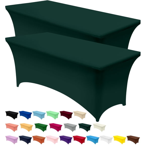 Mantel Utopia Kitchen Spandex, paquete de 2 unidades [1,8 m, color verde cazador]