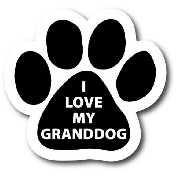 I Love My Granddog Pawprint Car Magnet By Magnet Me Up 5" Paw Print Auto Truck Decal Magnet …