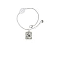 thumbnail image 2 of Delight Jewelry Silvertone Pebble Border Initial - H - Silvertone Leaf Delicate Bracelet, 6.25+1.75", 2 of 4