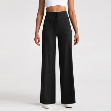 Women's Yoga Pants High Waisted Wide Leg Lounge Pant Elastic Waist Stretchy Comfort Workout Pants with Pockets Casual Sweatpants