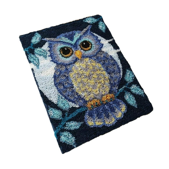 Owl Latch Hook Craft 20x14inch DIY Rug Crochet Yarn s Owl Animal Pattern Festival Gift Carpet Making Latch Hook s for Adults