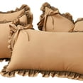 thumbnail image 1 of 1 Pack Pillowcase Solid Modern Bow Lace Ruffle Decor Soft Luxury Pillow Cover for Home Khaki 48 * 74, 1 of 5