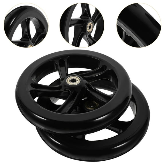BESTOYARD Scooter Wheel Black 2Pcs 6.9In Round Pu