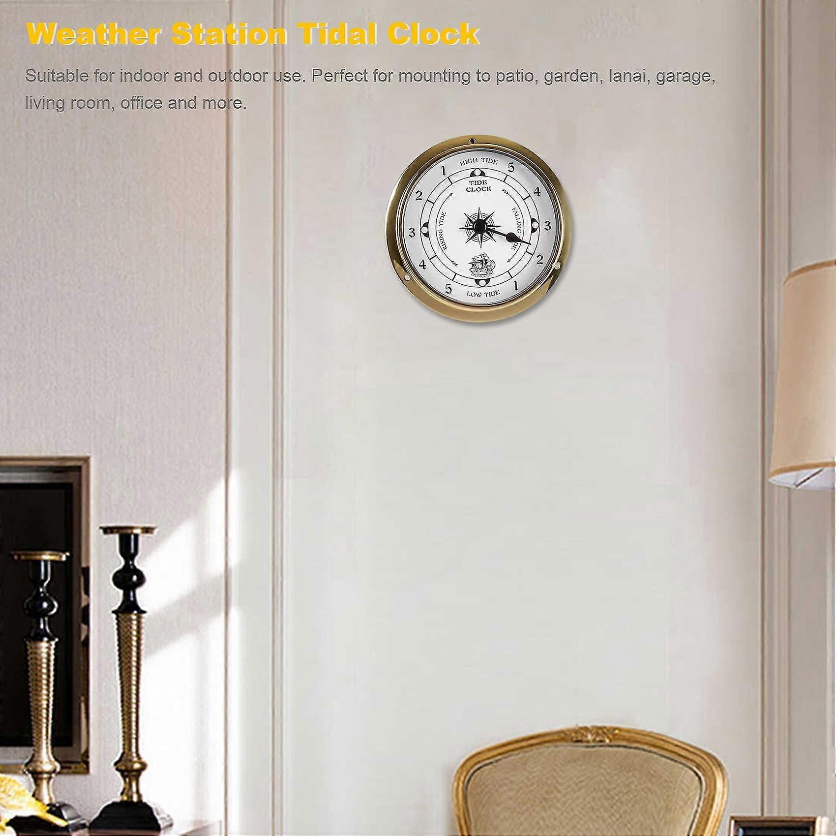 Tidal Clock, Tester Copper Shell Marine compatible with Weather Station, Wall Hanging Boat Using Tidal Clock, 1