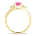 thumbnail image 2 of SZUL Women's Square Shaped Pink Topaz and Diamond Sparkle Ring in 10K Yellow Gold, 2 of 5
