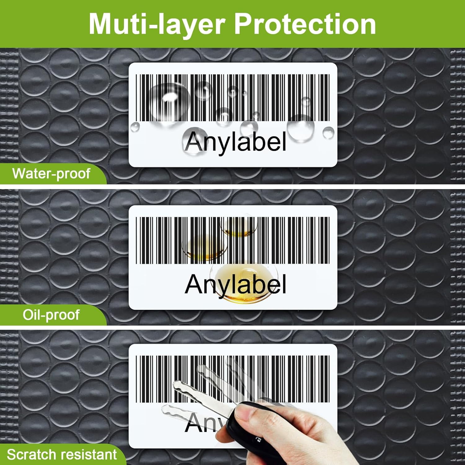 2" x 1" Direct Thermal Label, Paper for Barcodes Postage Address Perforated & Compatible with , Zebra, , Printers(12 Rolls, 1300 Labels/Roll)