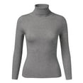thumbnail image 4 of DHFJKG Womens Base Layer Ribbed Sweater Half Turtleneck Long Sleeve Slim Fit Solid Color Bottoming Shirt For Autumn Winter Versatile Jumper Tops, 4 of 4