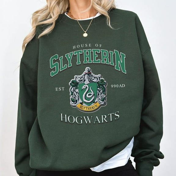 Slytherin Sweatshirt, Hogwarts House Sweatshirt, Magic School Sweatshirt - Sizes S-5XL ,Art Print JSC