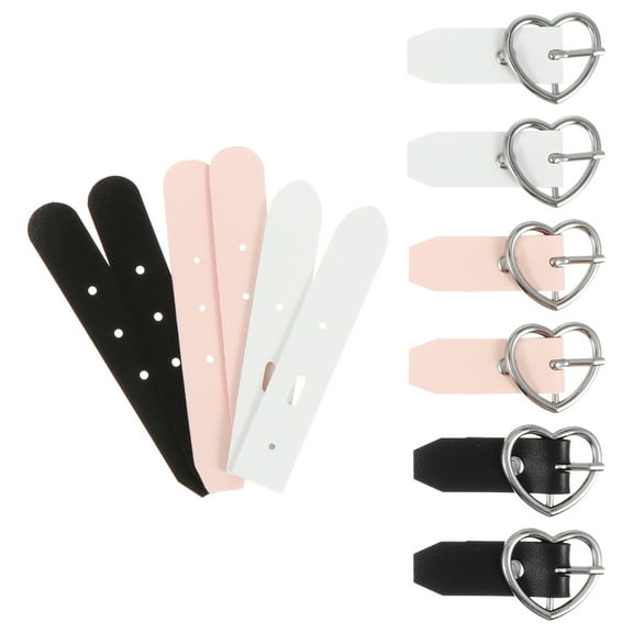 unbranded  6 Pcs Heart Buckle Ratchet Straps Toggles for Drawstrings Waist Belt Women's Belts Miss
