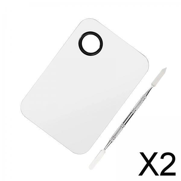 Paleta de mezcla cosmética Yinane Acero inoxidable 2 piezas