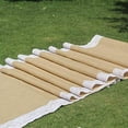 thumbnail image 3 of AAYU Brand - Premium Burlap Outdoor Wedding Aisle Runner with 5" Wide Ivory lace stitched Attached Edges,40 Inch Wide 100 feet Long, 3 of 5