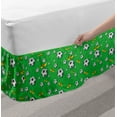 thumbnail image 2 of Soccer Bed Skirt, Professional Player Athletics Pattern Football Shoes Balls on Grass, Elastic Bedskirt Dust Ruffle Wrap Around for Bedding Decor, 4 Sizes, Lime Green Yellow Black, by Ambesonne, 2 of 2
