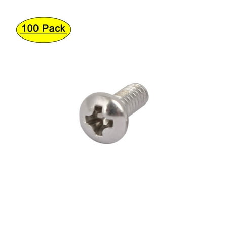 

6#-32x3/8-inch 304 Stainless Steel Pan Head Bolts Machine Screws 100PCS