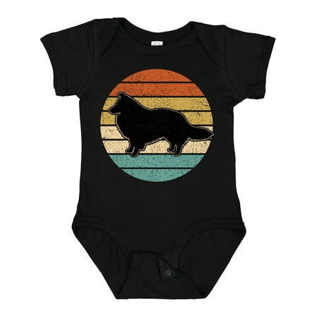 

Inktastic Sheltie Dog Retro Sunset Gift Baby Boy or Baby Girl Bodysuit