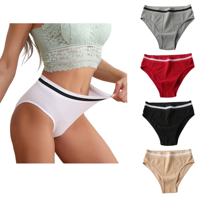 Paquete de 5 calzoncillos suaves para mujer, de cintura alta, L Colcomx Ropa interior femenina