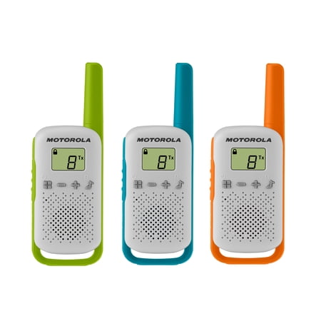 UPC: 0748091018848 | Motorola Solutions T110TP 16 mi. Two-Way Radio White/Green/Blue/Orange Alkaline 3-Pack