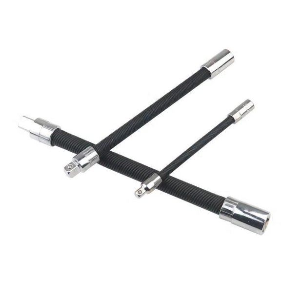 3 PCS Universal Multi-Socket Wrench Tool with 3 Bendable Shafts, Extension & Connecting Rod Perfect for Home, Car & Office Repairs