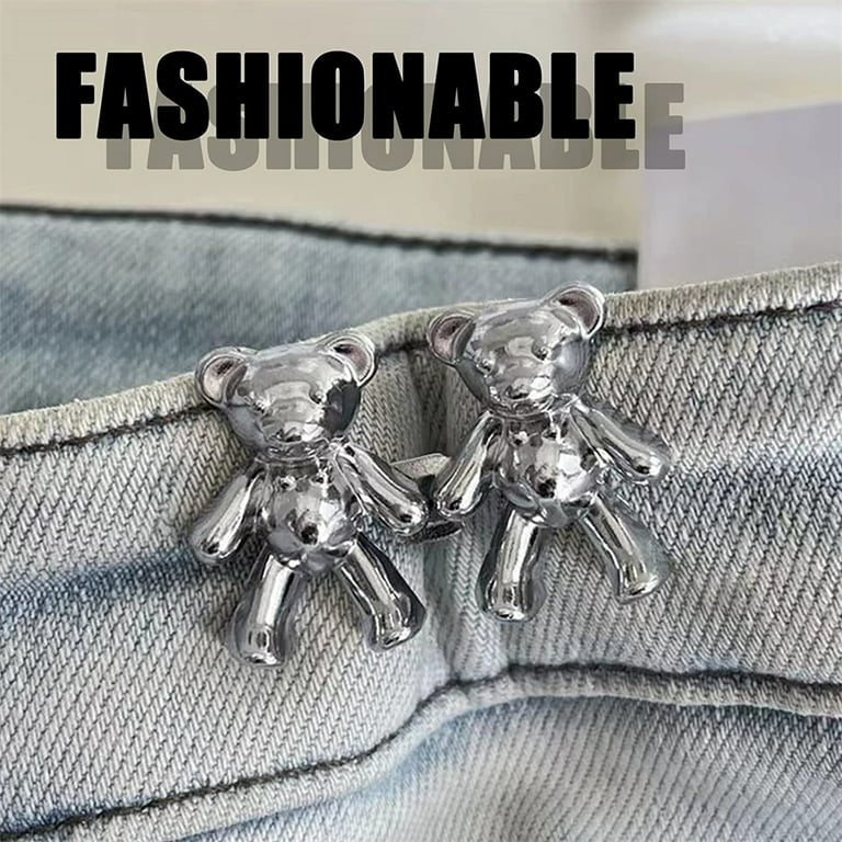 Bear Jeans Button, Adjustable Jean Button Pin, Detachable Decorative Waist  Buckles, No Sewing, Perfect Fit Tighten Waist Adjustment Button For Pants