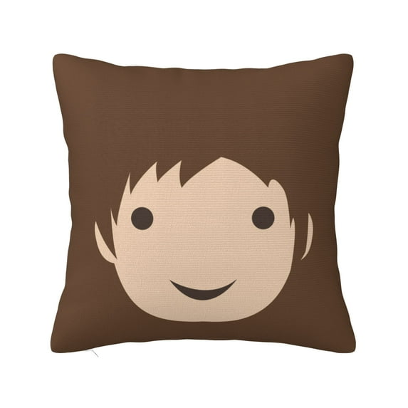 ZICANCN Cartoon Smiling Boy Decorative Throw Pillow Covers, Bed Couch Sofa Decorative Knit Pillow Covers for Living Room Farmhouse 20"x20"