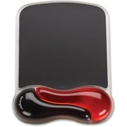 Gel Wave Mouse Pad with Wrist Rest, Red & Black
