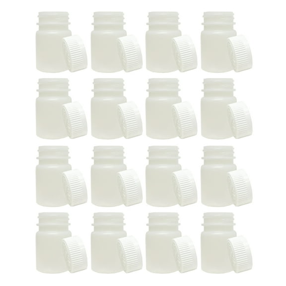 16 X Plastic Reusable Empty Bottles Prescription Pill Vials Medicine Containers