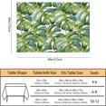 thumbnail image 3 of Large Green Leaf Tablecloth 60x84 Inch Rectangular Tropical Palm Tree Summer Art Bright Oil Painting Oblong Table Cloth Kitchen Table Decorations for Home Dinner Party, 3 of 5