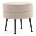 thumbnail image 1 of Manhattan Comfort Bailey Ottoman in Oatmeal with Solid Wood Base & Black Feet, 1 of 8