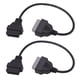 thumbnail image 1 of par de cables de diagnóstico OBD2 de 14 pines a 16 pines, conector adaptador de diagnóstico ligero portátil negro para coche, 1 of 5